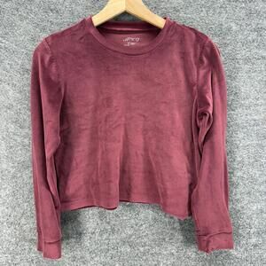 BCG Top Girls L Large Purple Crew Neck Long Sleeve Pullover Casual Solid